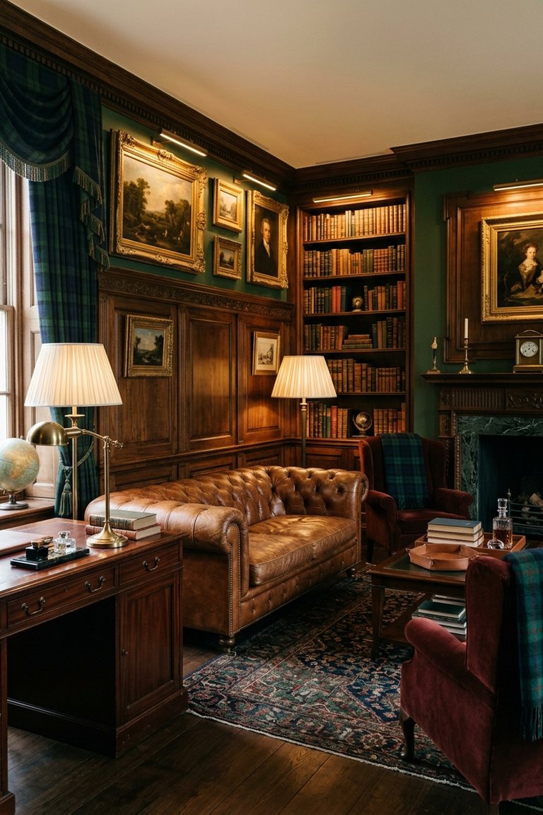 AI-generated designer version of the Old Money den